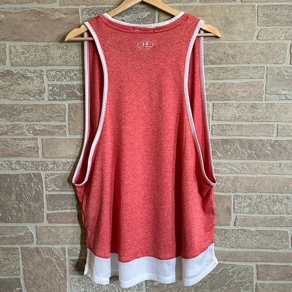 Under Armour Women's Heathered Red Muscle Tank Top - Picture 2 of 5